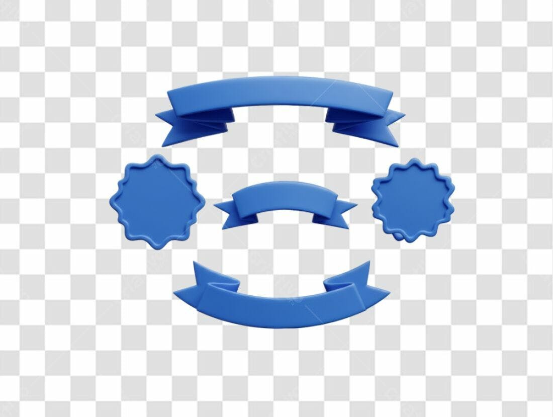 Elementos gráficos azuis PNG com fundo transparente