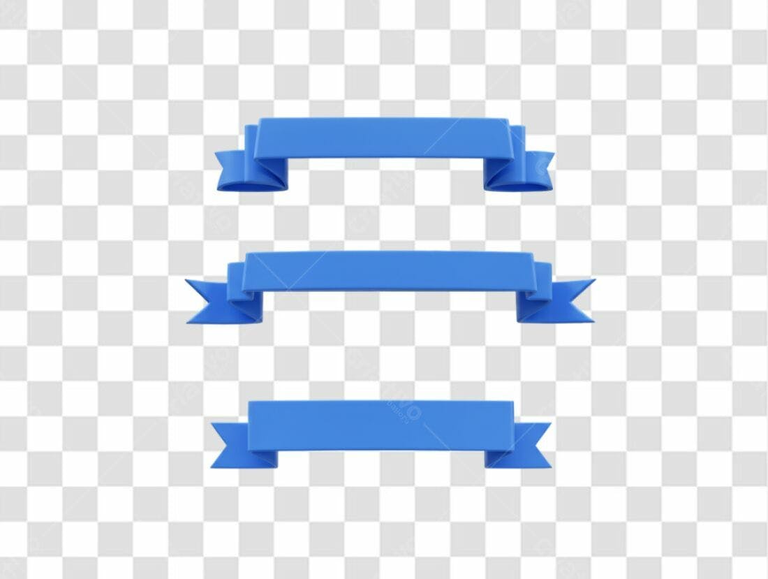 Banner fita azul PNG com fundo transparente