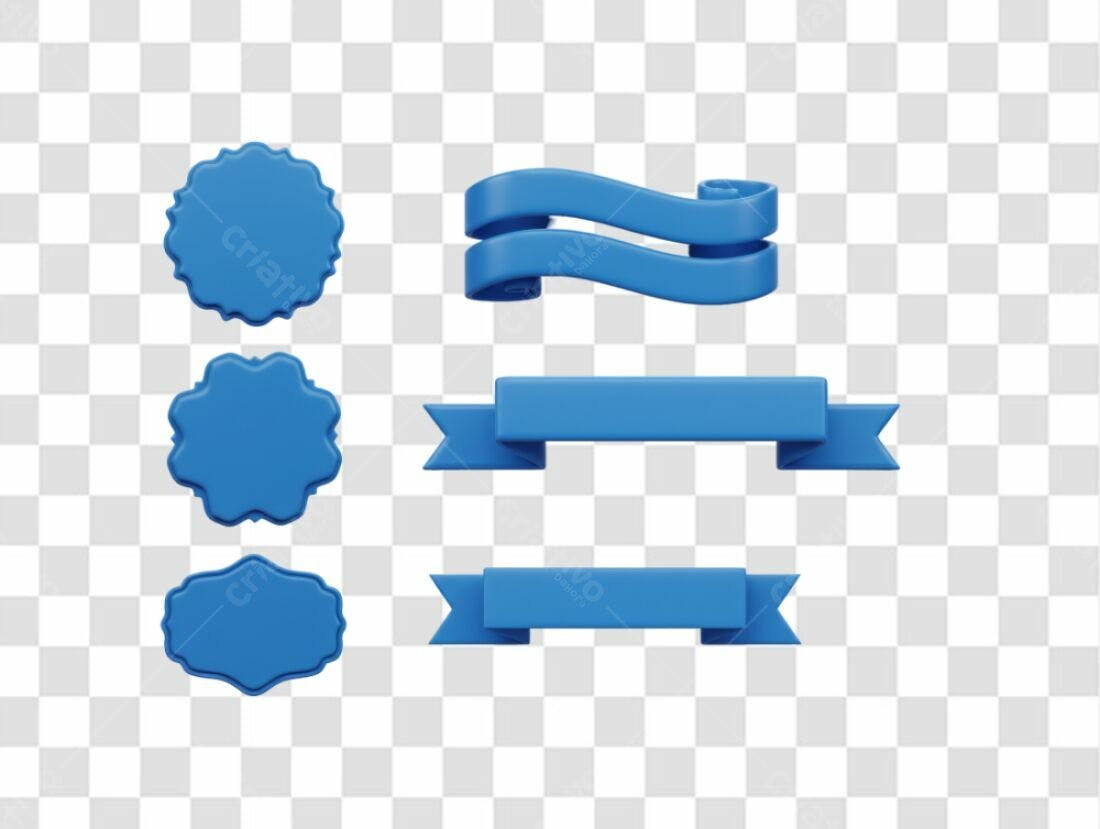 Elementos gráficos azuis PNG com fundo transparente