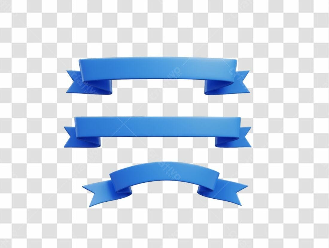 Banner fita azul PNG com fundo transparente