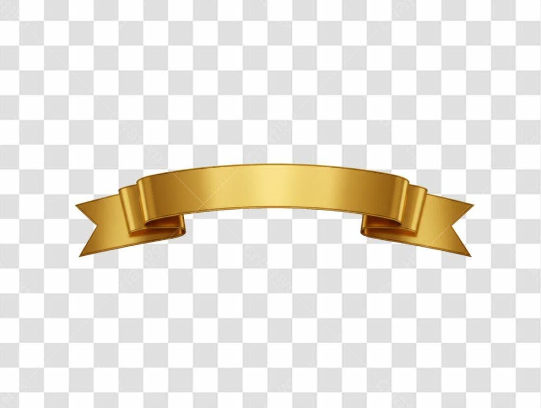 Banner dourado PNG com fundo transparente