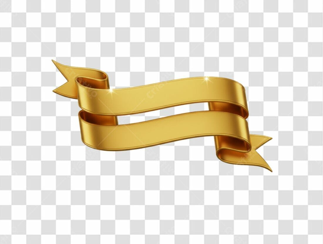 Banner Ouro Luxo PNG com fundo transparente
