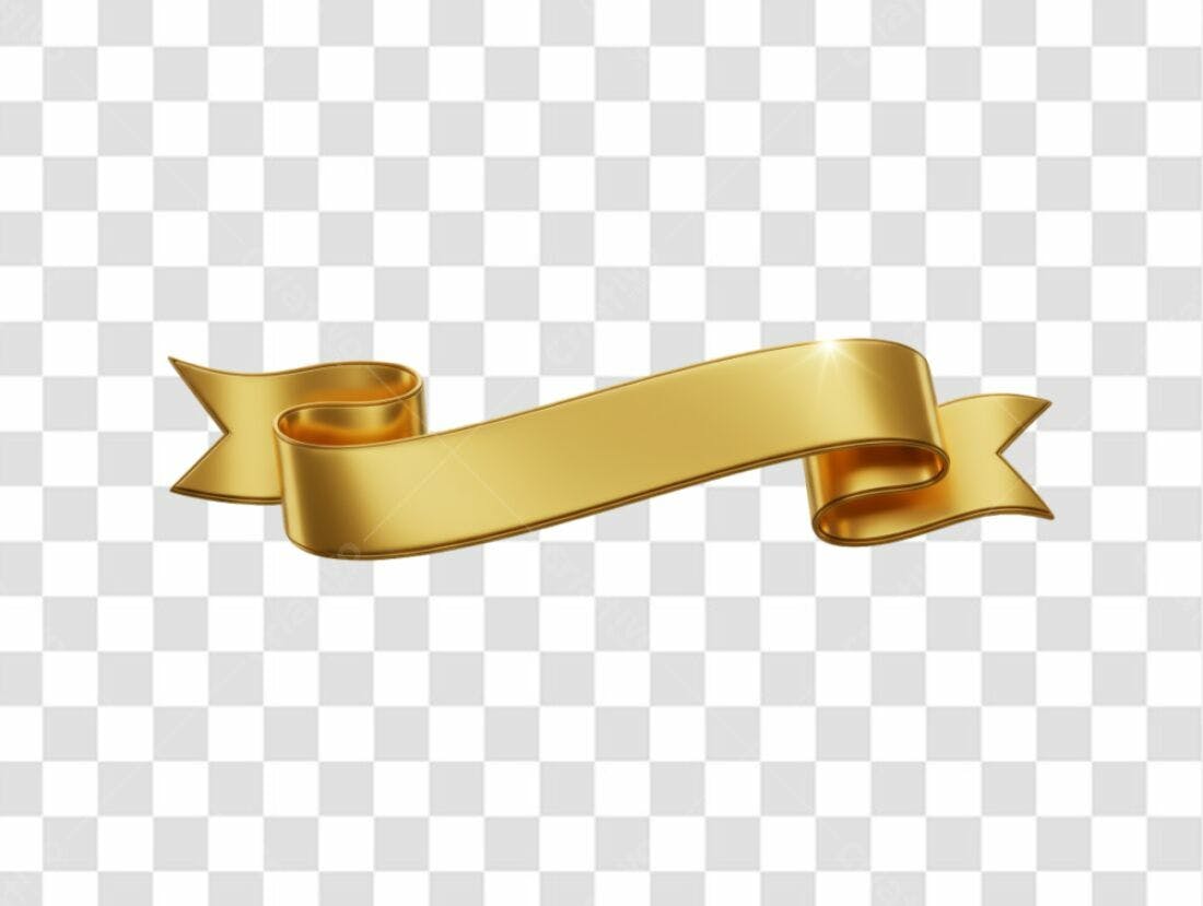 Banner dourado PNG com fundo transparente