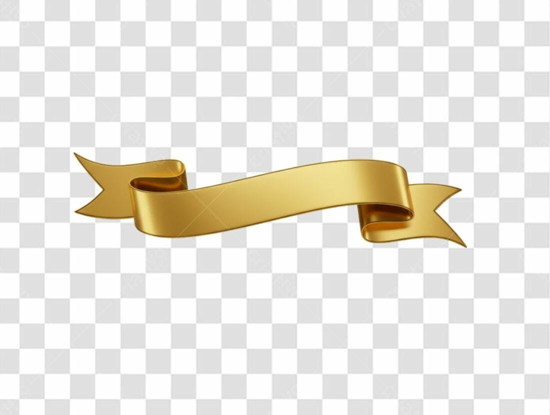 Banner dourado PNG com fundo transparente