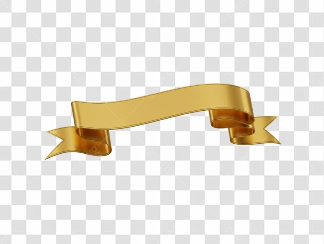 Banner dourado PNG com fundo transparente