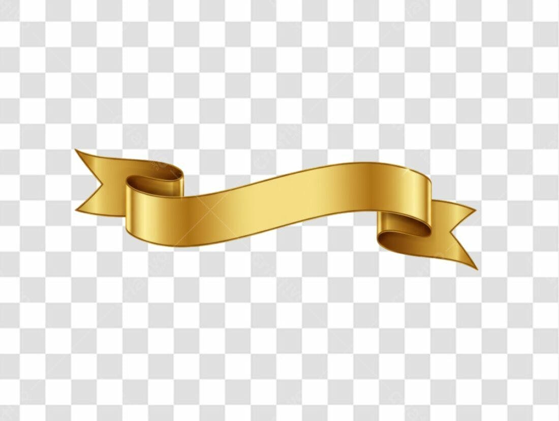 Banner dourado PNG com fundo transparente