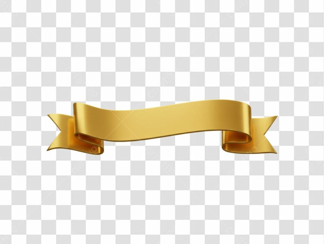 Banner dourado PNG com fundo transparente