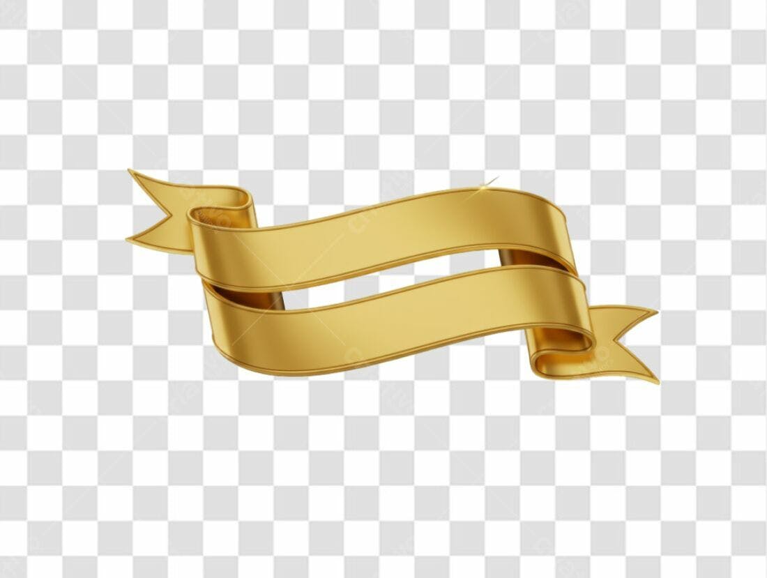 Banner Ouro Elegante PNG com fundo transparente