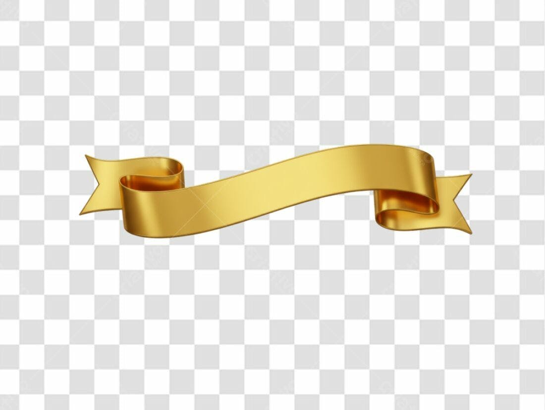 Banner dourado PNG com fundo transparente