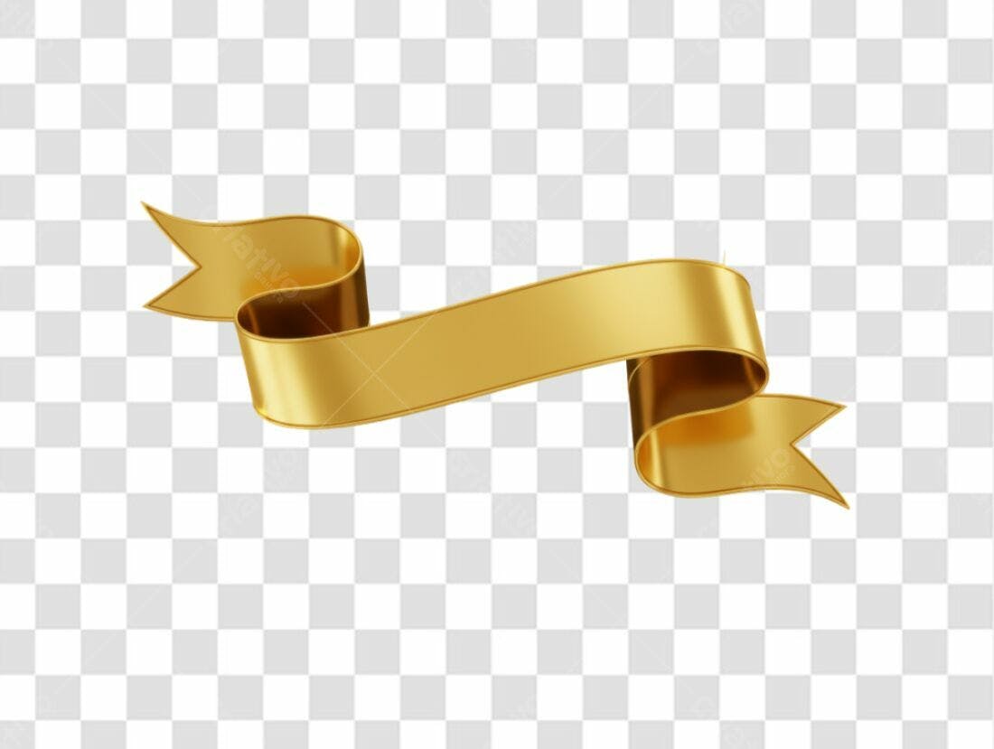 Banner dourado prêmio PNG com fundo transparente