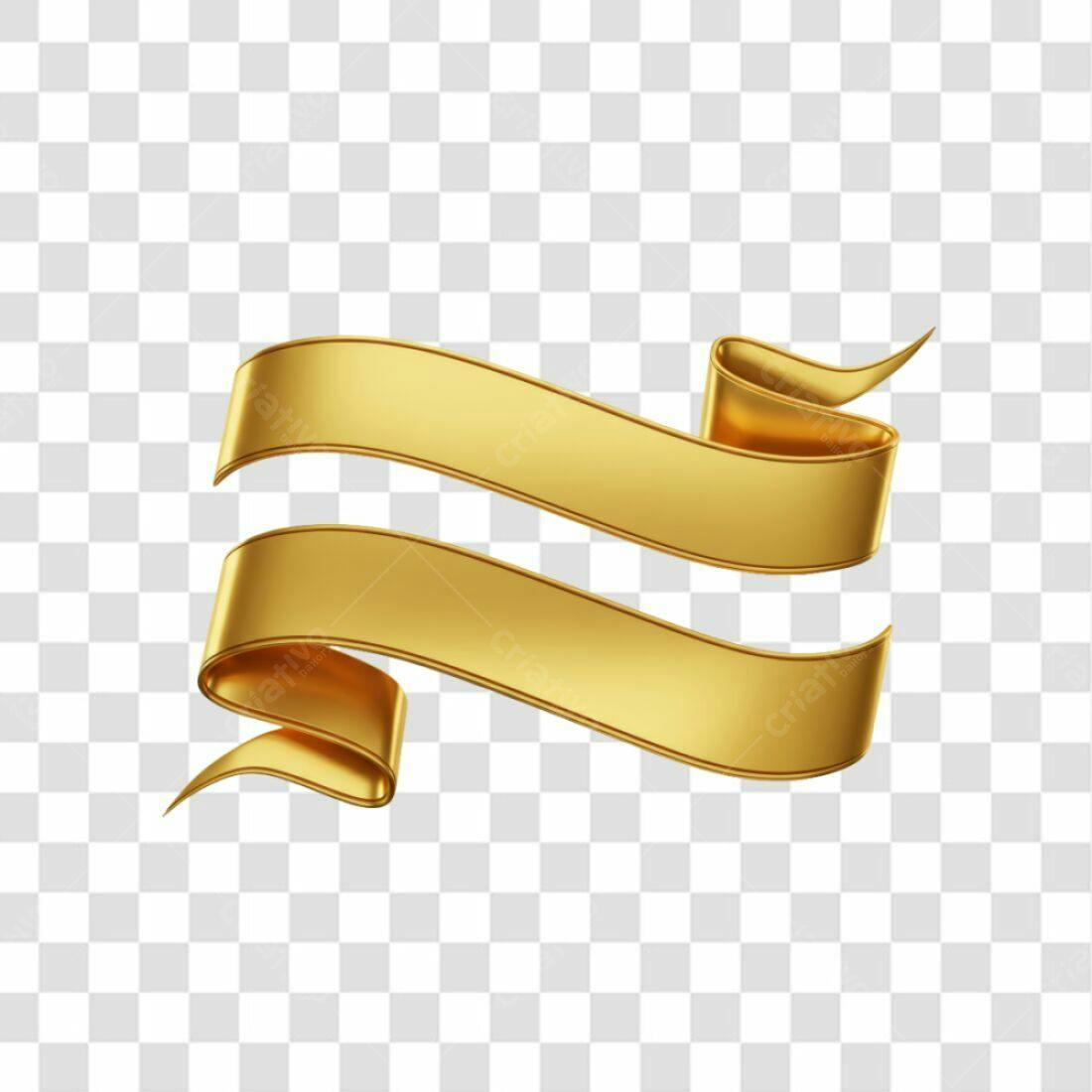 Banner dourado elegante PNG com fundo transparente