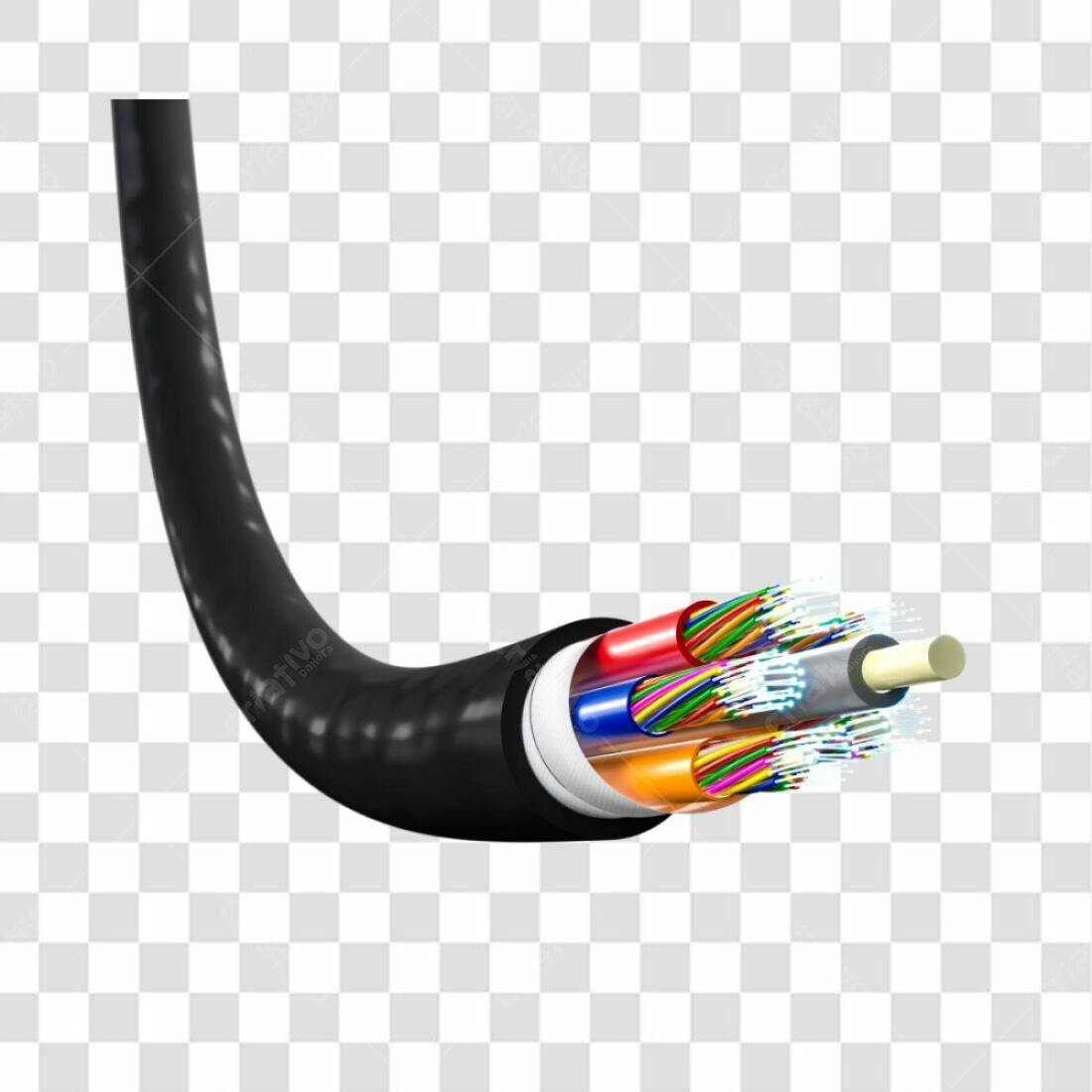 Mockup Cabo Fibra Óptica PNG com fundo transparente