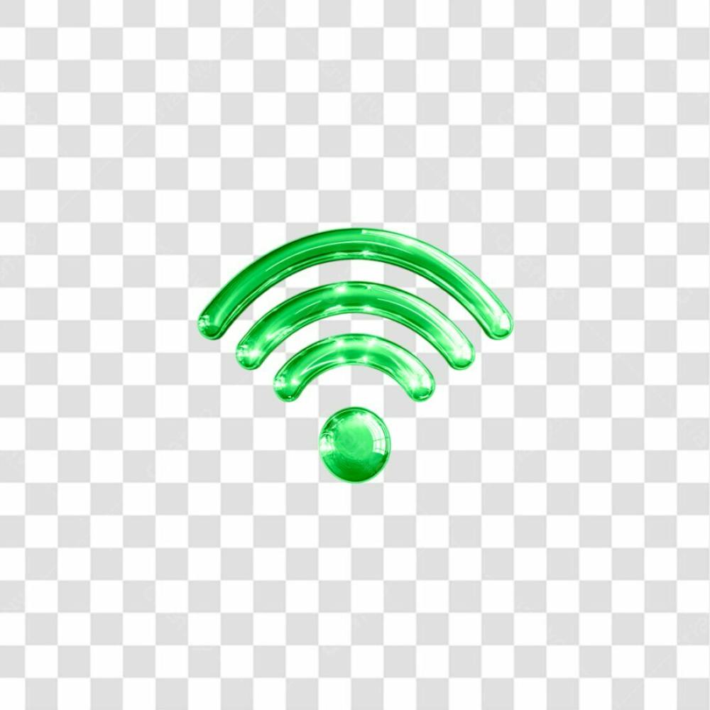 Png Icon 3D Wifi Cor Verde Efeitos De Luzes