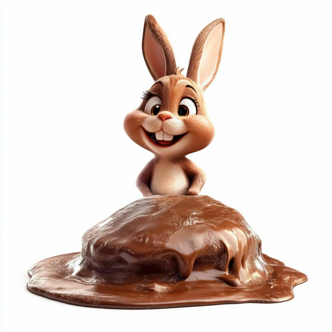 Coelhinho em Montanha de Chocolate
