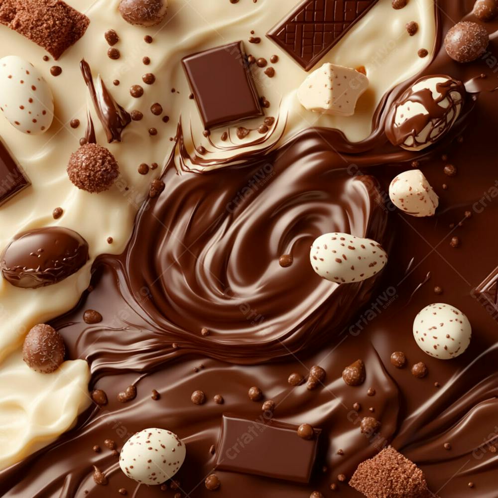 Imagem De Fundo Chocolate Ao Leite E Branco Com Pedaços De Chocolate