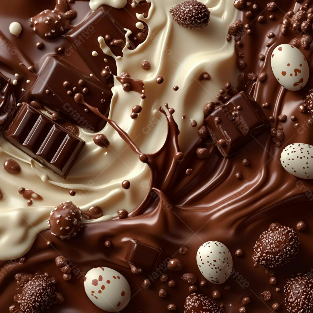 Chocolate ao leite e meio amargo com doces