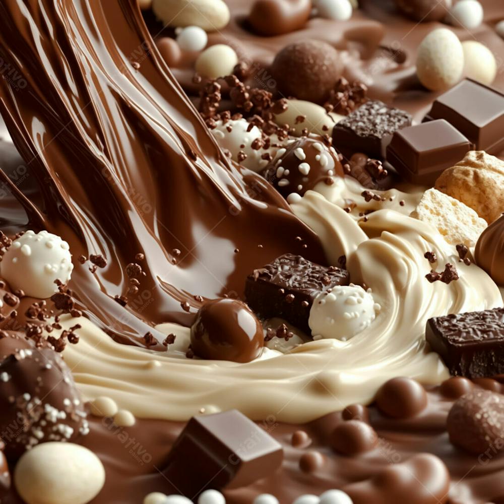 Imagem De Fundo Chocolate Ao Leite E Branco Com Pedaços De Chocolate