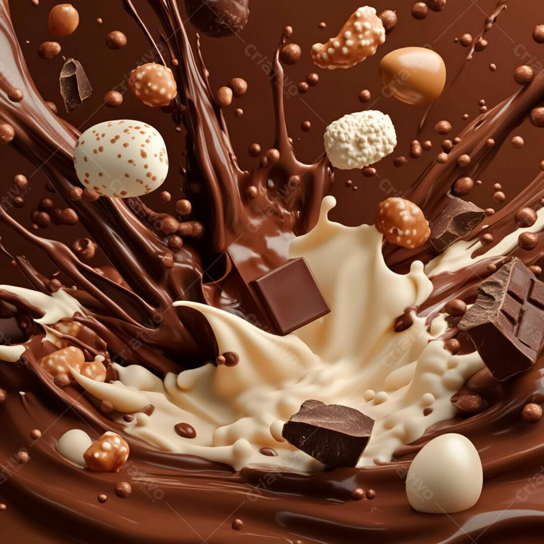 Explosão de chocolate ao leite e meio amargo