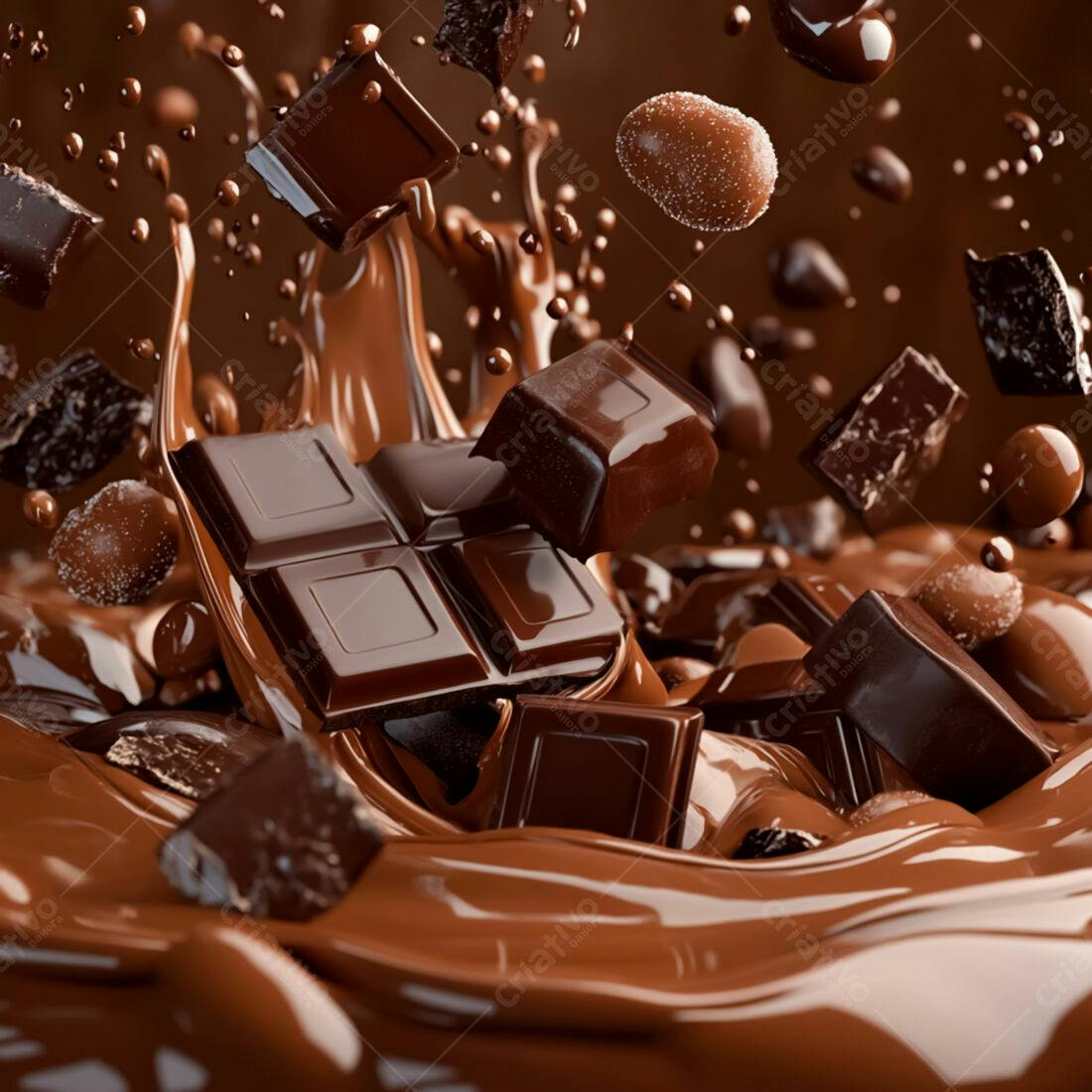 Chocolate derretendo em movimento