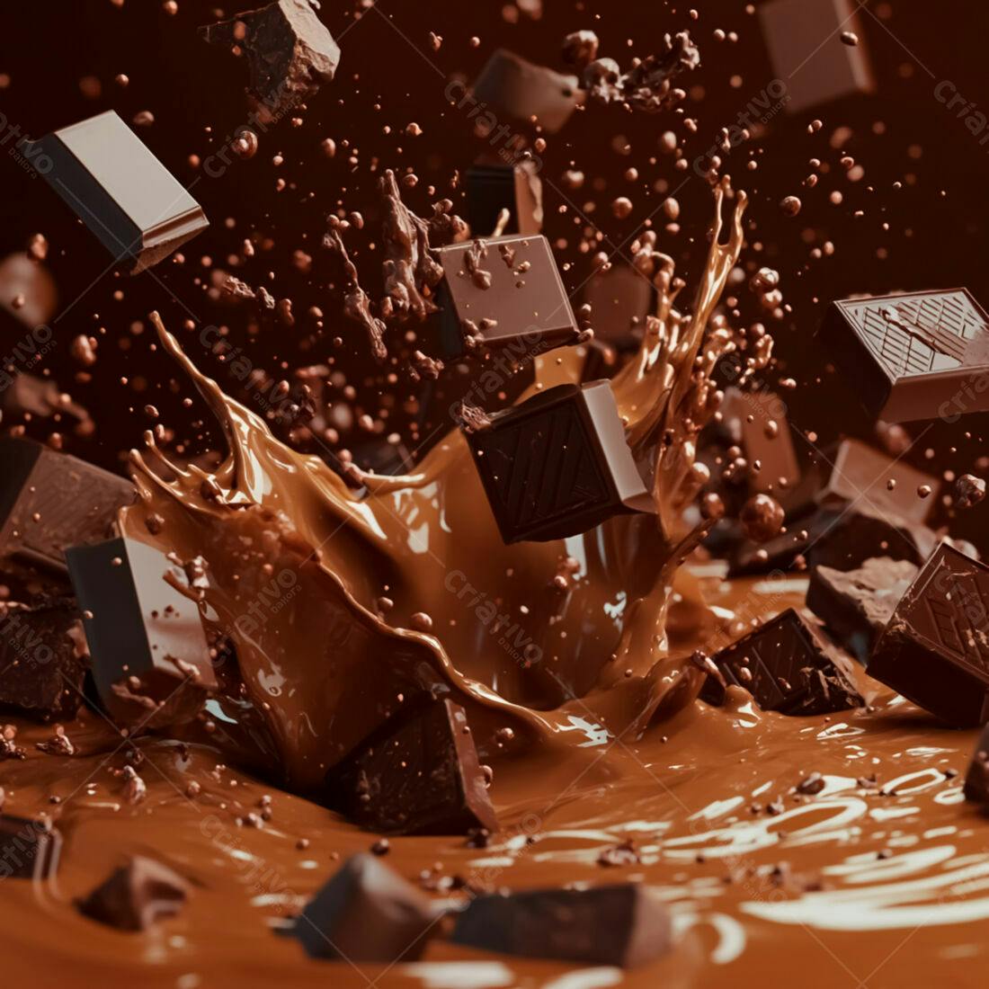 Chocolate derretendo em calda escura