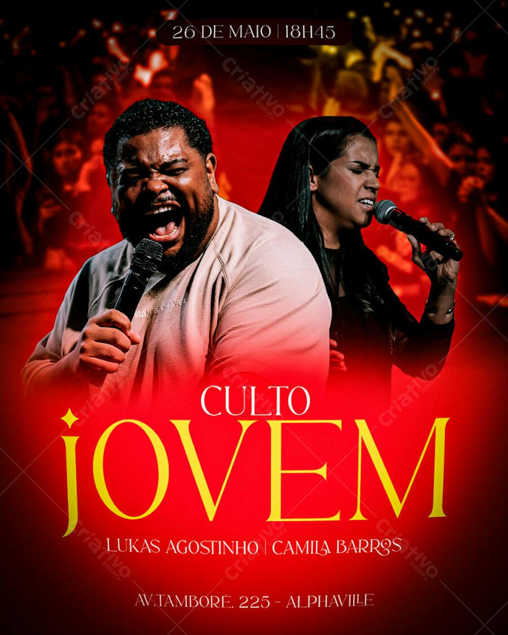 CULTO JOVEM CANTOR LUKAS AGOSTINHO E CAMILA BARROS