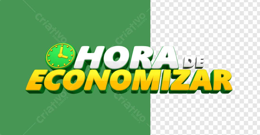 Selo 3D promocional verde amarelo e branco