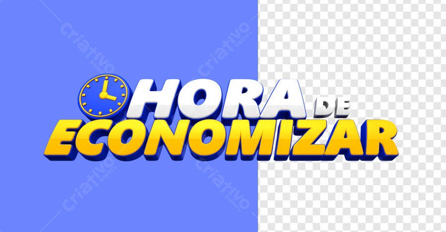 Selo 3D promocional azul amarelo e branco