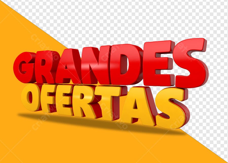 Selo 3D promocional vermelho e amarelo