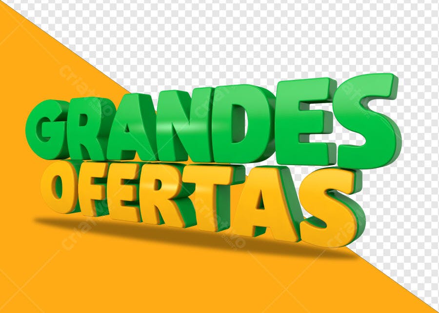 Selo 3D promocional verde e amarelo