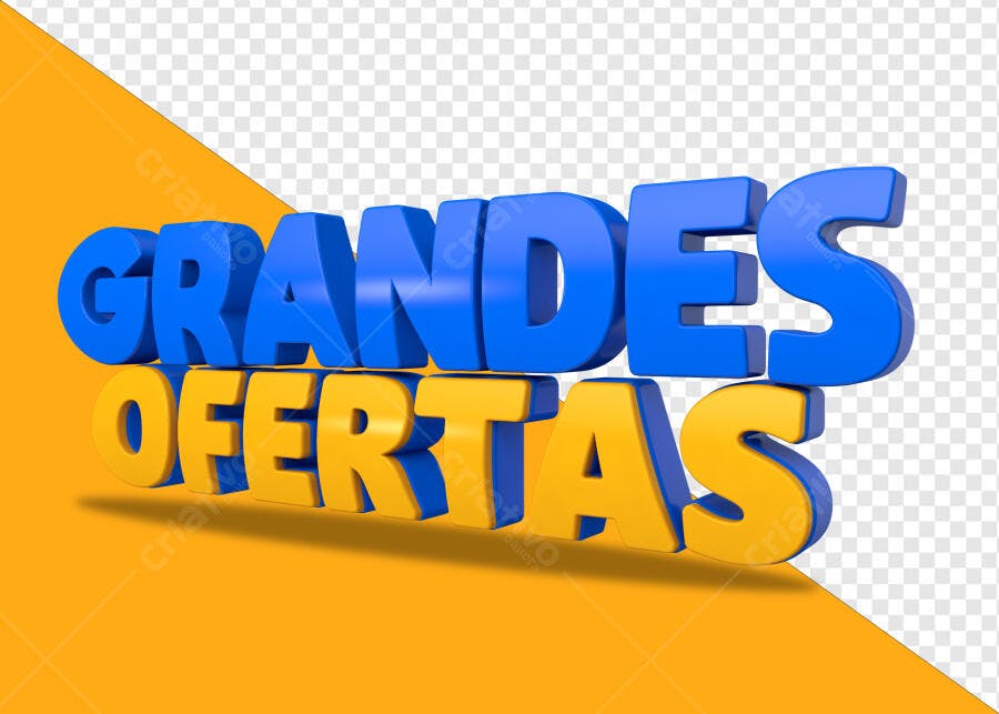 Selo 3D promocional azul e amarelo