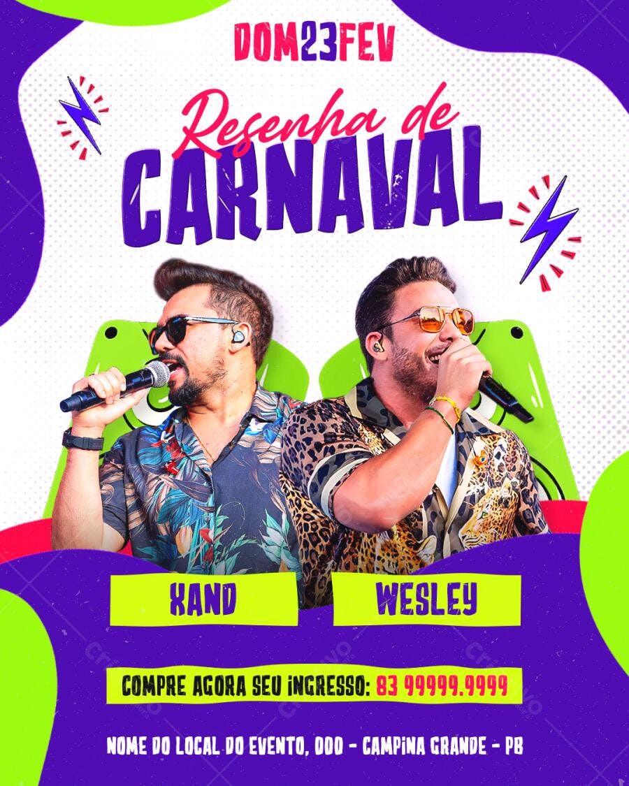 Flyer Resenha de Carnaval PSD Editável