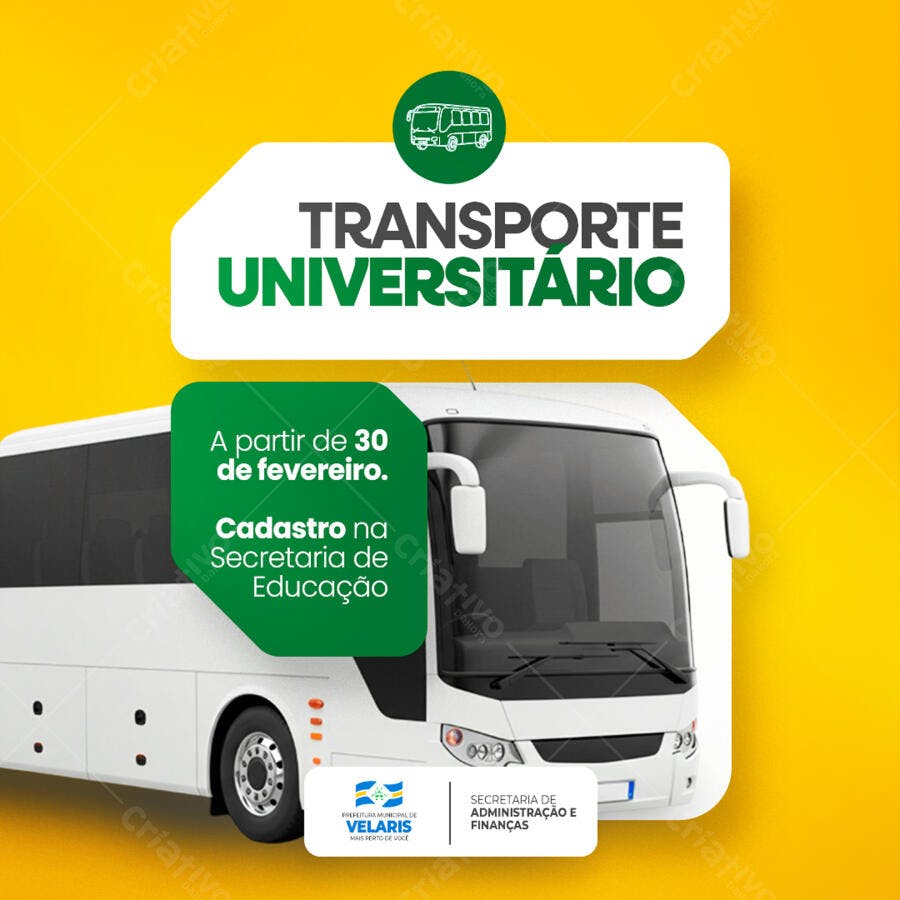 Flyer Transporte Universitário PSD Editável