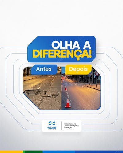 Prefeitura Projeto inauguração praça obras reforma pavimentação aviso informe comunicado Social Media PSD Editável