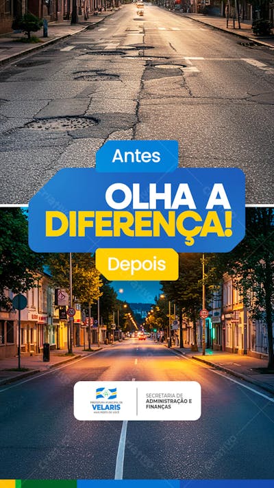 Prefeitura Projeto inauguração praça obras reforma pavimentação aviso informe comunicado Social Media PSD Editável