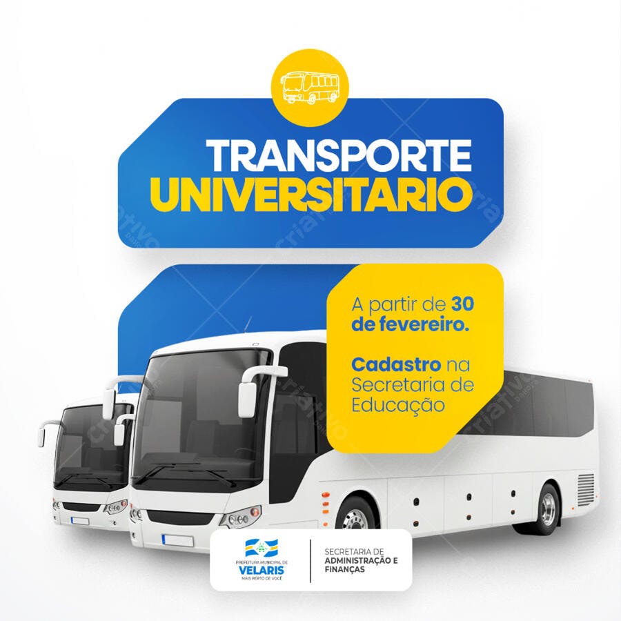 Flyer Transporte Universitário PSD Editável