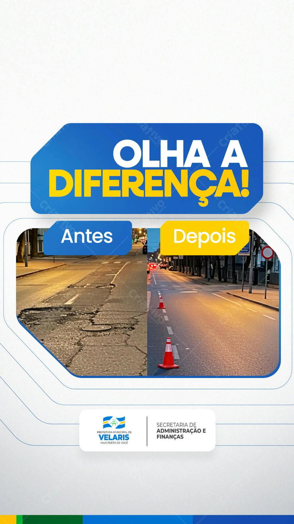 Prefeitura Projeto inauguração praça obras reforma pavimentação aviso informe comunicado Social Media PSD Editável