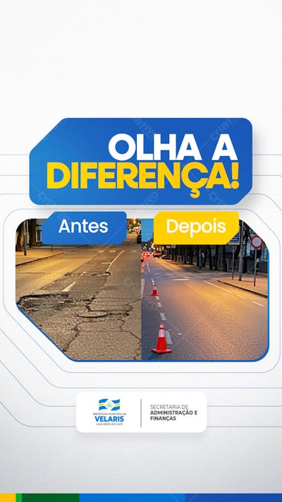 Prefeitura Projeto inauguração praça obras reforma pavimentação aviso informe comunicado Social Media PSD Editável