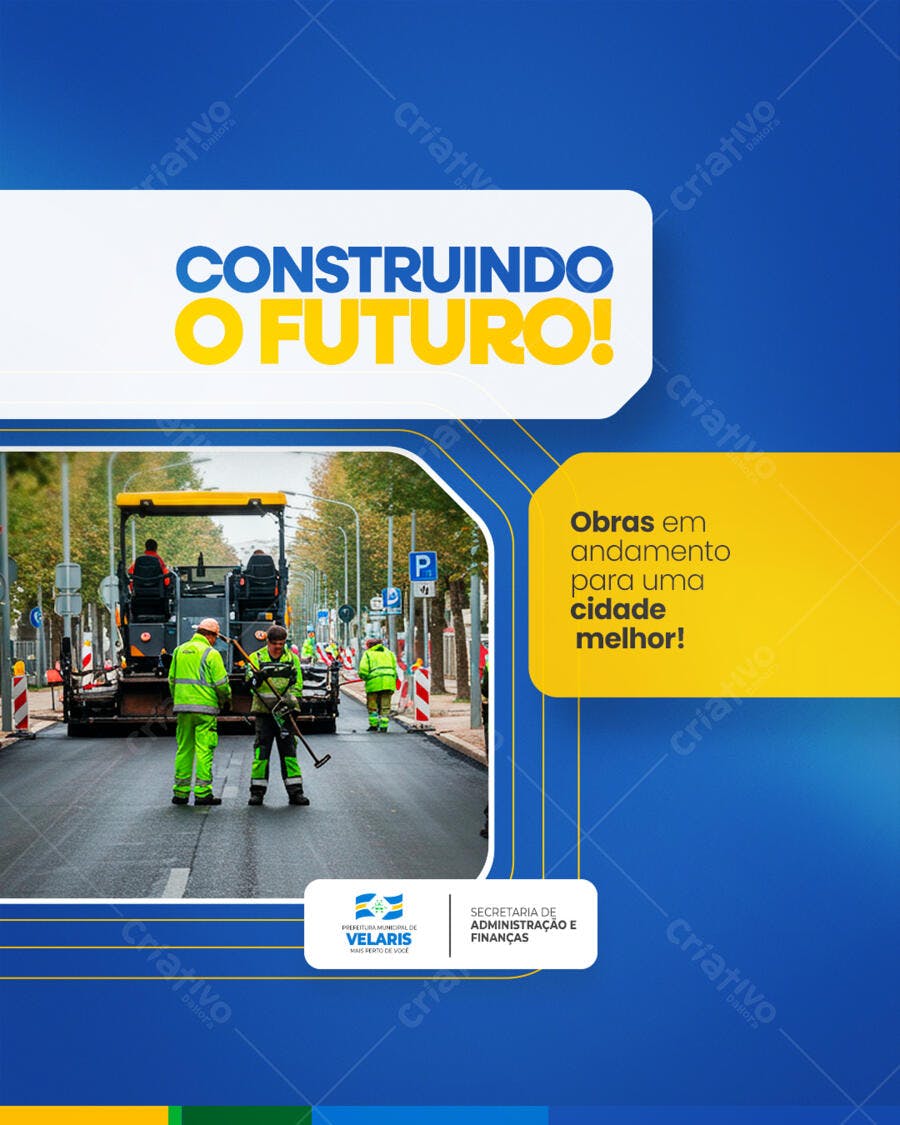 Flyer Obras Públicas PSD Editável