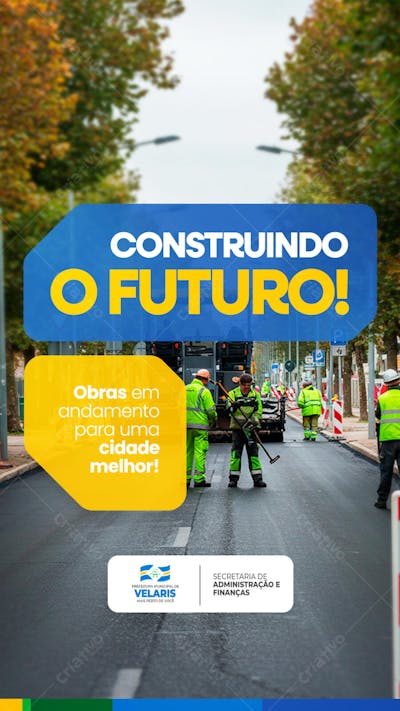 Prefeitura Projeto inauguração praça obras reforma pavimentação aviso informe comunicado Social Media PSD Editável