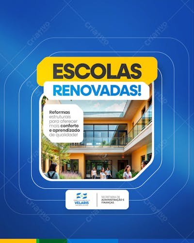 Prefeitura Projeto inauguração praça obras reforma pavimentação aviso informe comunicado Social Media PSD Editável