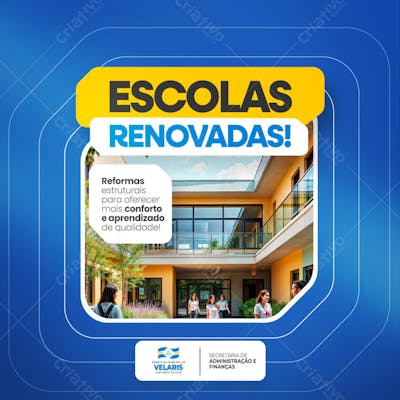 Prefeitura Projeto inauguração praça obras reforma pavimentação aviso informe comunicado Social Media PSD Editável