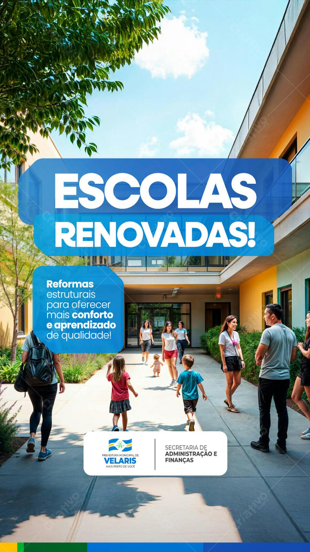 Prefeitura Projeto inauguração praça obras reforma pavimentação aviso informe comunicado Social Media PSD Editável