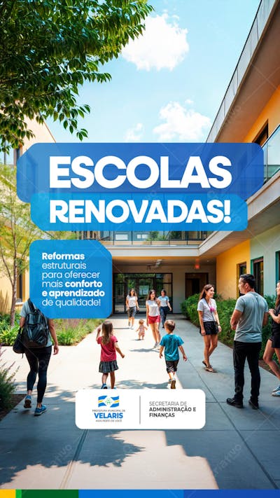 Prefeitura Projeto inauguração praça obras reforma pavimentação aviso informe comunicado Social Media PSD Editável