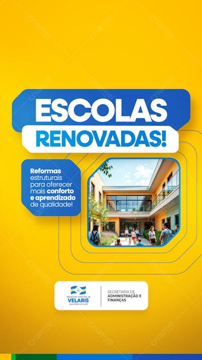 Prefeitura Projeto inauguração praça obras reforma pavimentação aviso informe comunicado Social Media PSD Editável