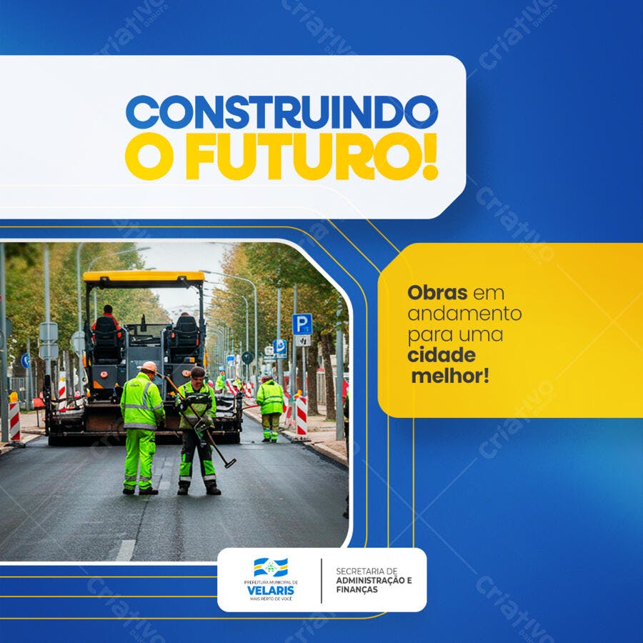 Postagem Obras Públicas PSD Editável