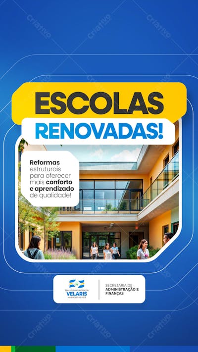 Prefeitura Projeto inauguração praça obras reforma pavimentação aviso informe comunicado Social Media PSD Editável
