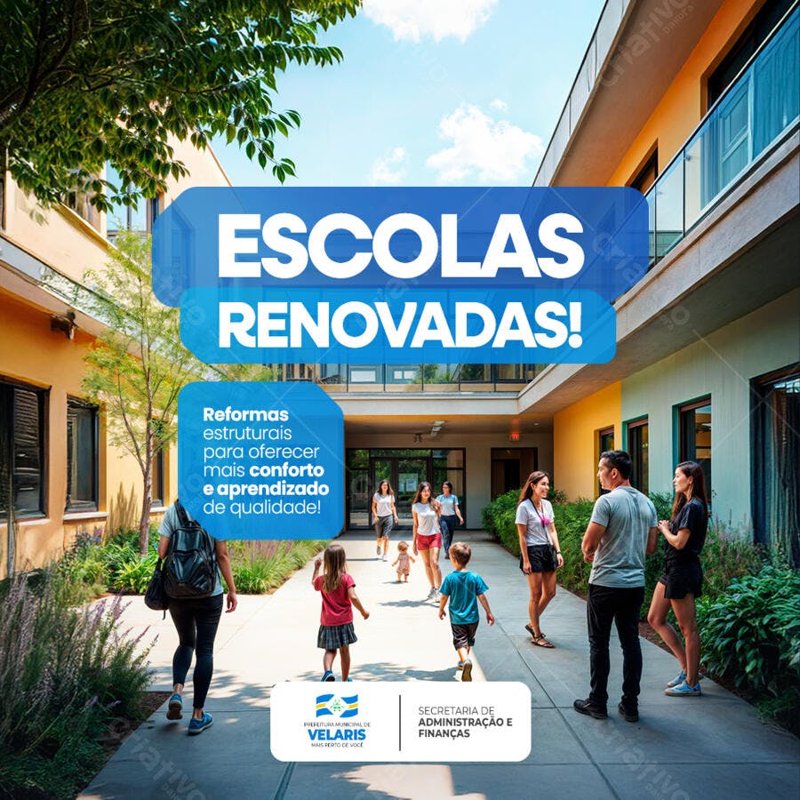 Flyer Escolas Renovadas PSD Editável