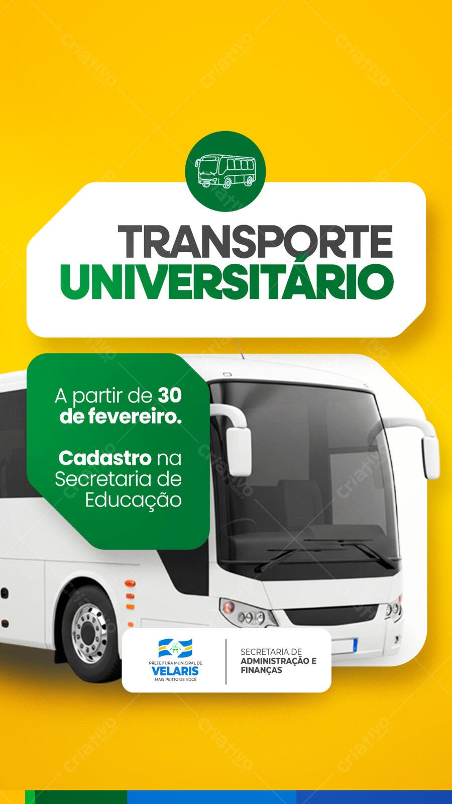 Flyer Transporte Universitário PSD Editável