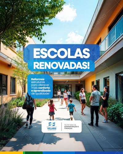 Prefeitura Projeto inauguração praça obras reforma pavimentação aviso informe comunicado Social Media PSD Editável