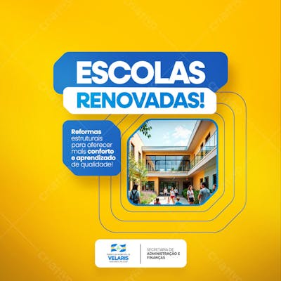 Prefeitura Projeto inauguração praça obras reforma pavimentação aviso informe comunicado Social Media PSD Editável